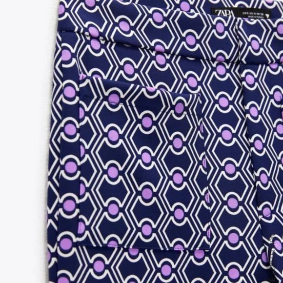 Zara Geometric Print Pants S - Picture 4 of 7